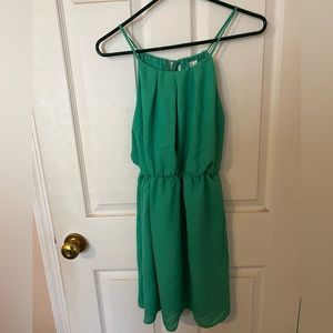 Green halter dress
